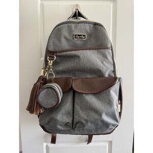 Itzy Ritzy Boss Backpack Diaper Bag Handsome Heather Gray Functional 17 Pockets